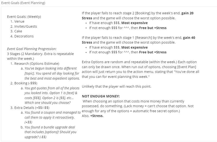 Event Goals - Objectives Design